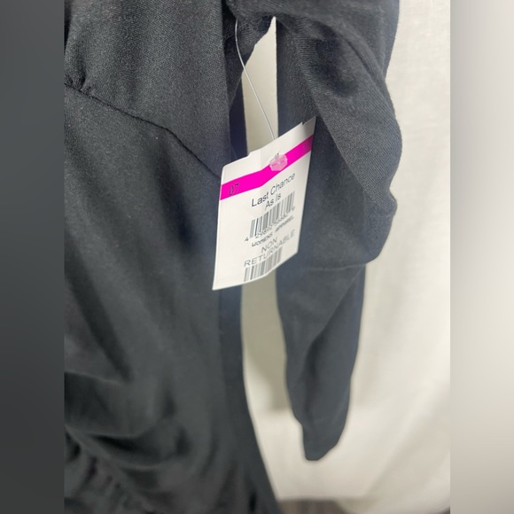 VELVET TORCH V-NECK LONG SLEEVE BLACK MIDI RIBBED DRESS SIZE MEDIUM NWT - Picture 5 of 11